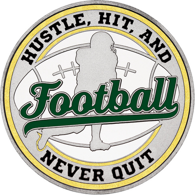 Dark Green "Football" with Gold Outer Circular Borders